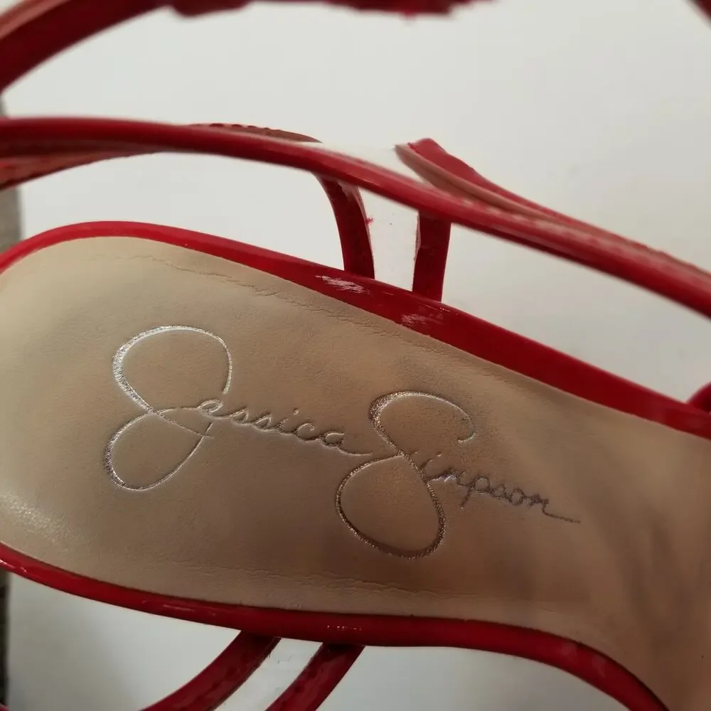 Jessica Simpson Kendele2 Women's Red Stilleto Heel Dress Sandals Size 9.5